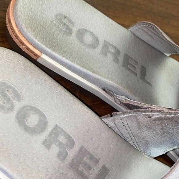 SOREL slide sandals leather double strap size 9 - Picture 4 of 7